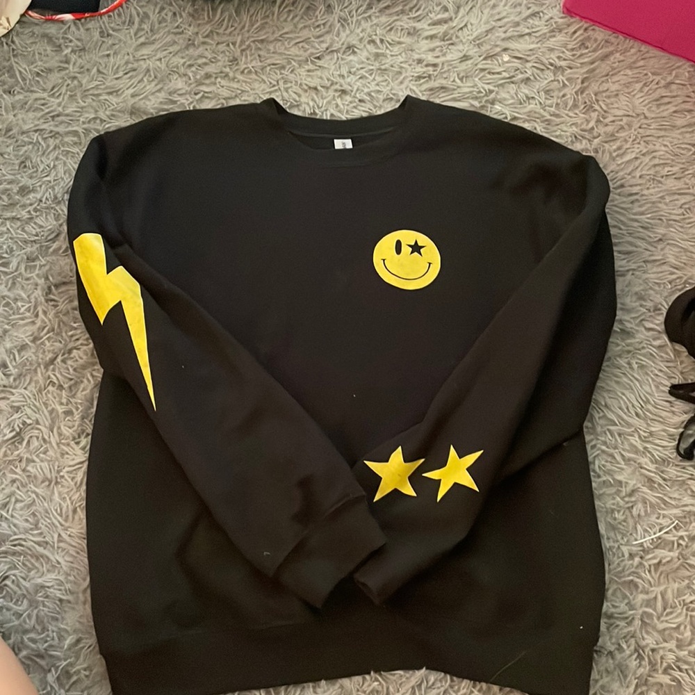etsy black smiley face hoodie